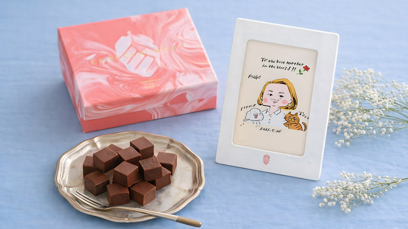 CHOCOLAT DOUX オリジナル似顔絵カードギフト 母の日（生チョコと似顔絵フレーム） ヒーロー